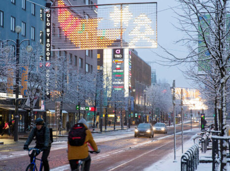 city of Lahti - winter bicycling