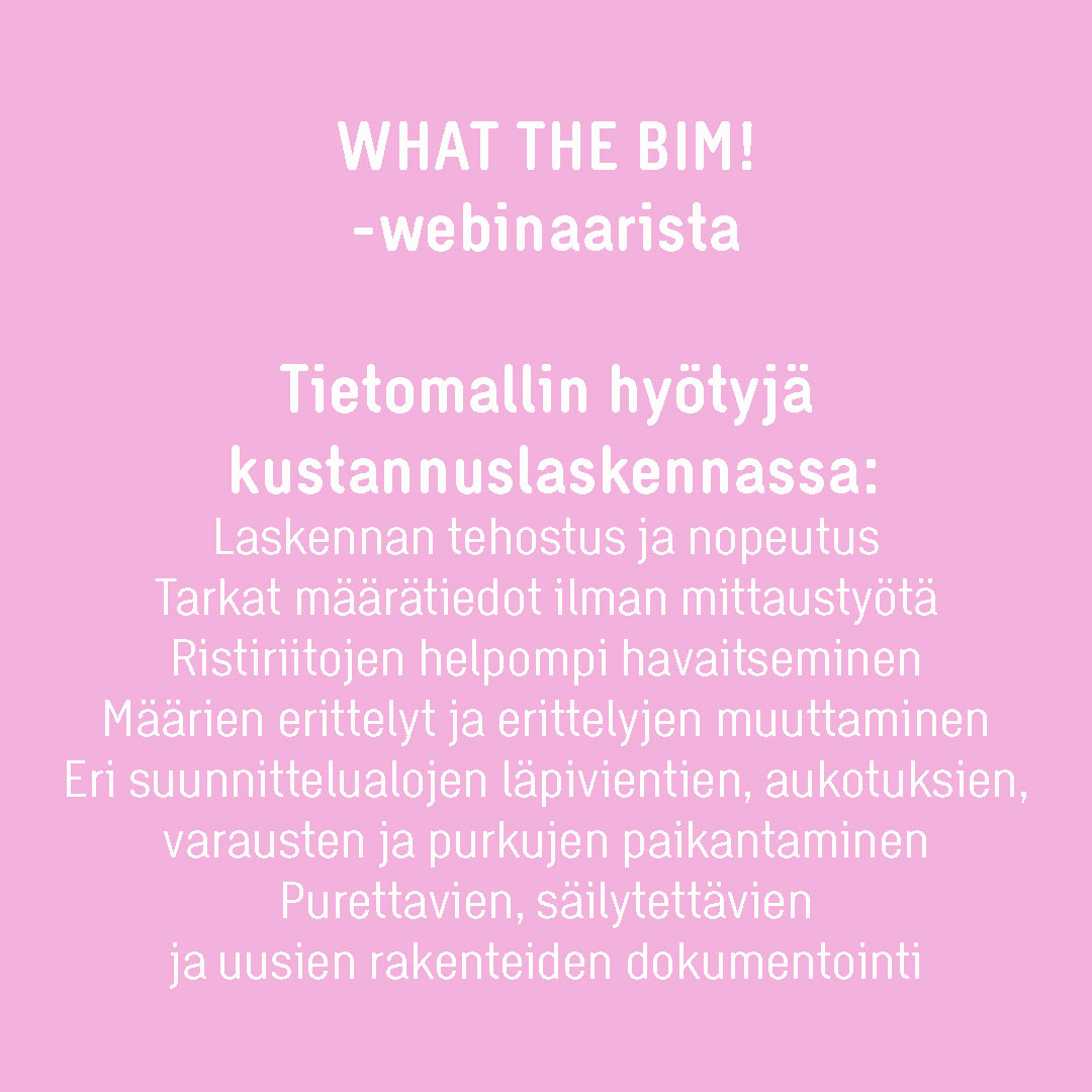 Tietomallintamisen hyötyjä kustannuslaskennassa