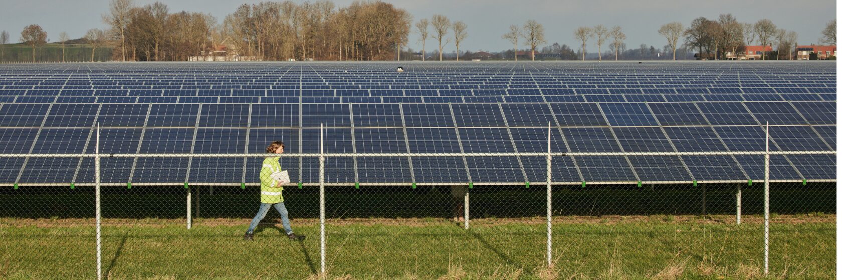 Close-up view of a large number of cylindrical batteries arranged in a grid format.