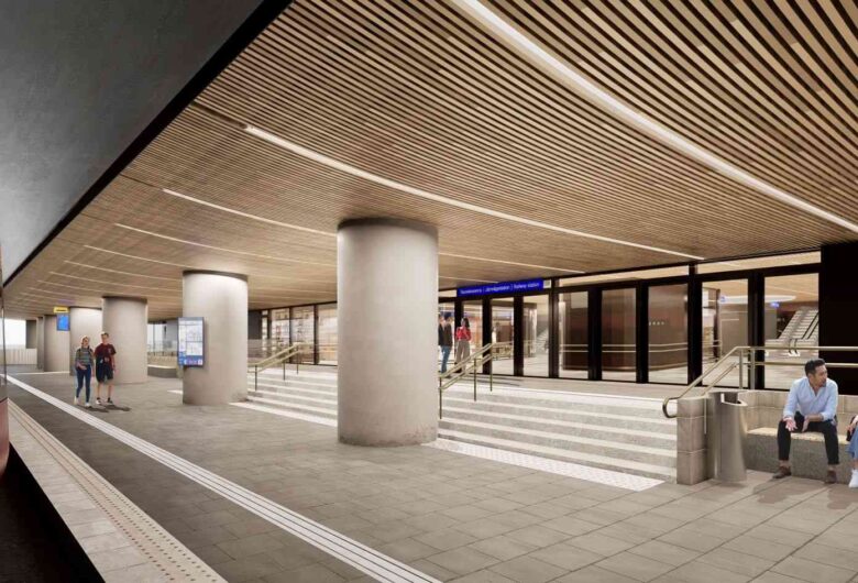 Havainnekuva Tampereen rautatieaseman uudistuksesta, kuva asemalaiturilta