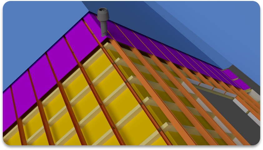 Illustrative image of a building roof and its ventilation system