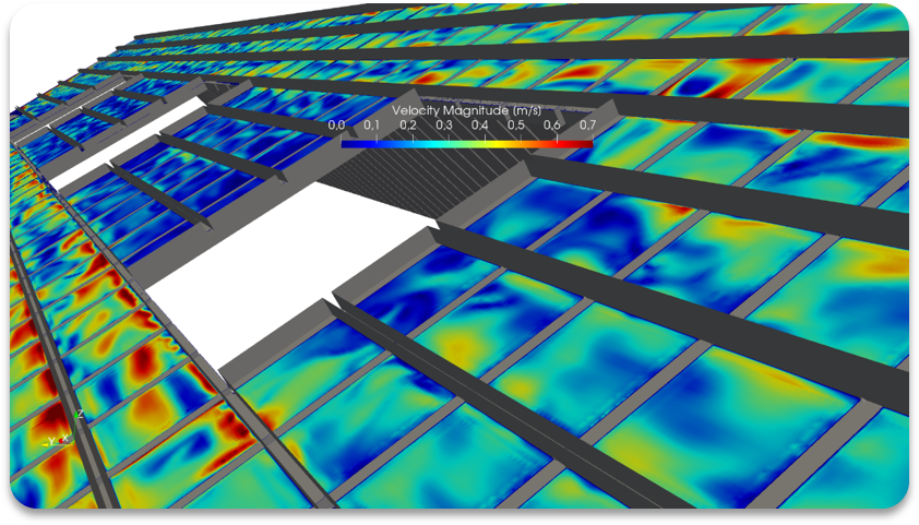 Illustrative image showing draft effects near skylights