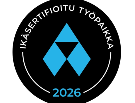 Ikäsertifioitu työpaikka 2026 -ympyrälogo.