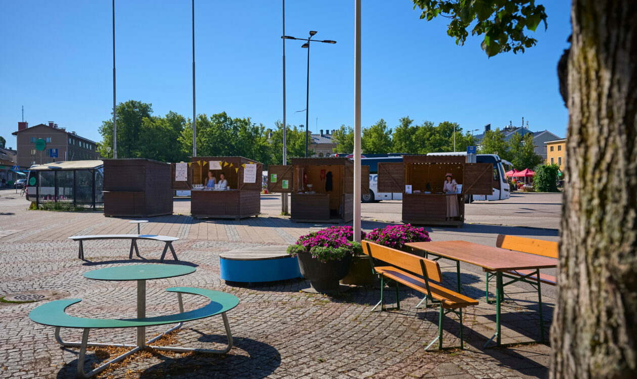 Yleiskuva Porvoon pop up -kesätoriltä